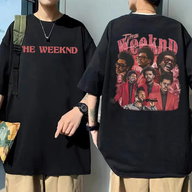 The Weeknd Dawn FM Tshirt Man Loose Cotton Tees Short Sleeve Men Women Hip Hop Casual T-Shirts Top Graphic T Shirts