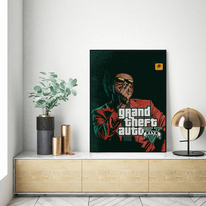 GTA 5 Game Poster The Weeknd Poster Retro Fan Art Alternative Poster Singer Star Rap Pop Music Poster Game Poster, No Frame