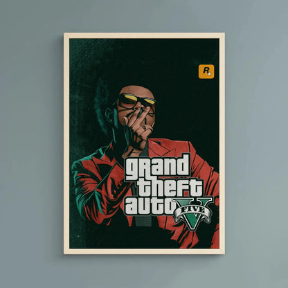 GTA 5 Game Poster The Weeknd Poster Retro Fan Art Alternative Poster Singer Star Rap Pop Music Poster Game Poster, No Frame