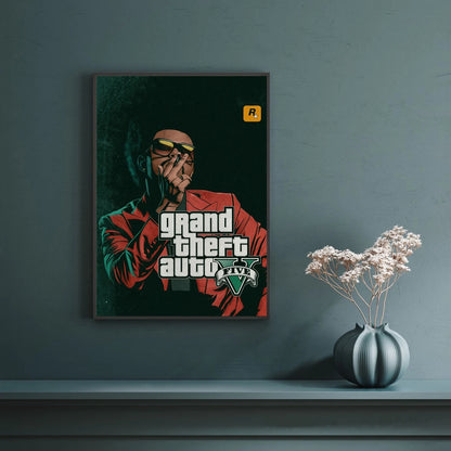 GTA 5 Game Poster The Weeknd Poster Retro Fan Art Alternative Poster Singer Star Rap Pop Music Poster Game Poster, No Frame