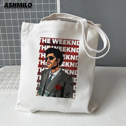 XO The Weeknd Shopping Bag Tote Bag Women Shoulder Bags Canvas Tote Bag Women Beautiful Fashions Shopping Grocery Reusable