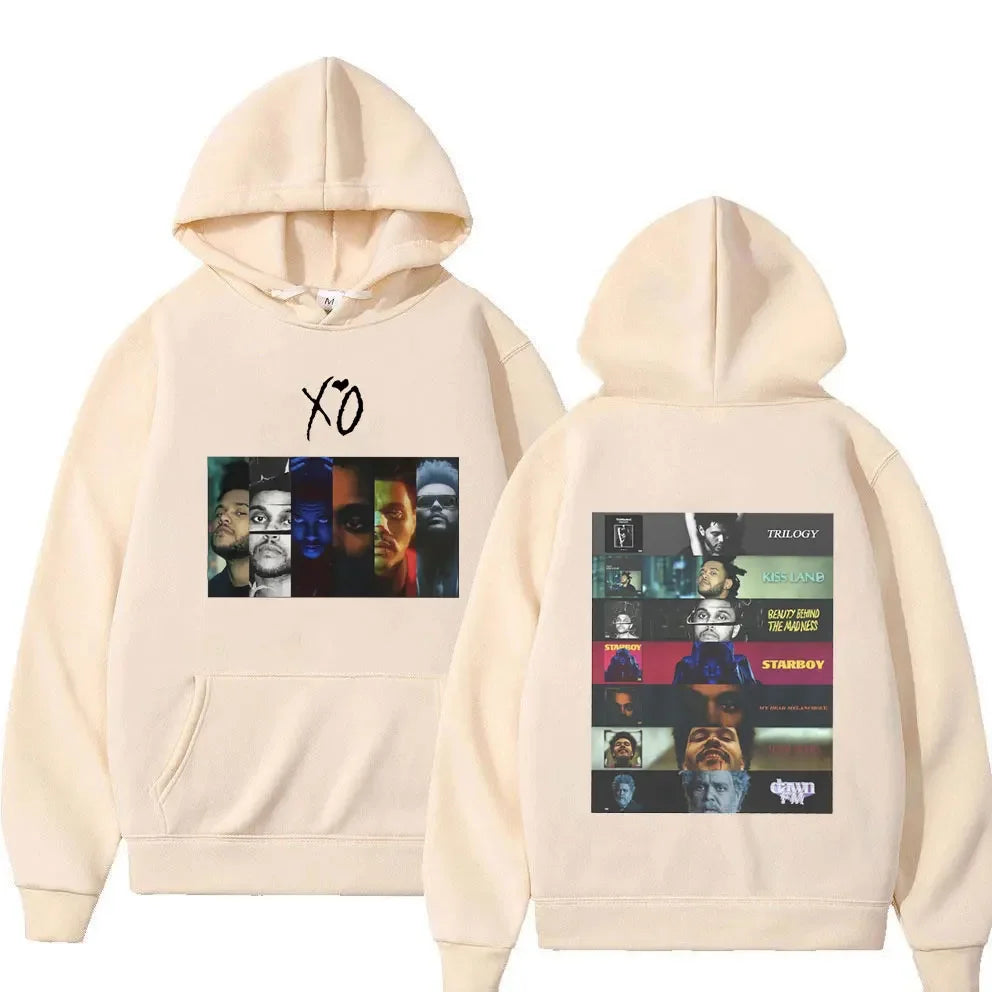 Singer The Weeknd Albums Xo Print Hoodies Men's Hip Hop Style Punk Rock Hoodie Men Women Fashion Oversized Sweatshirt Streetwear