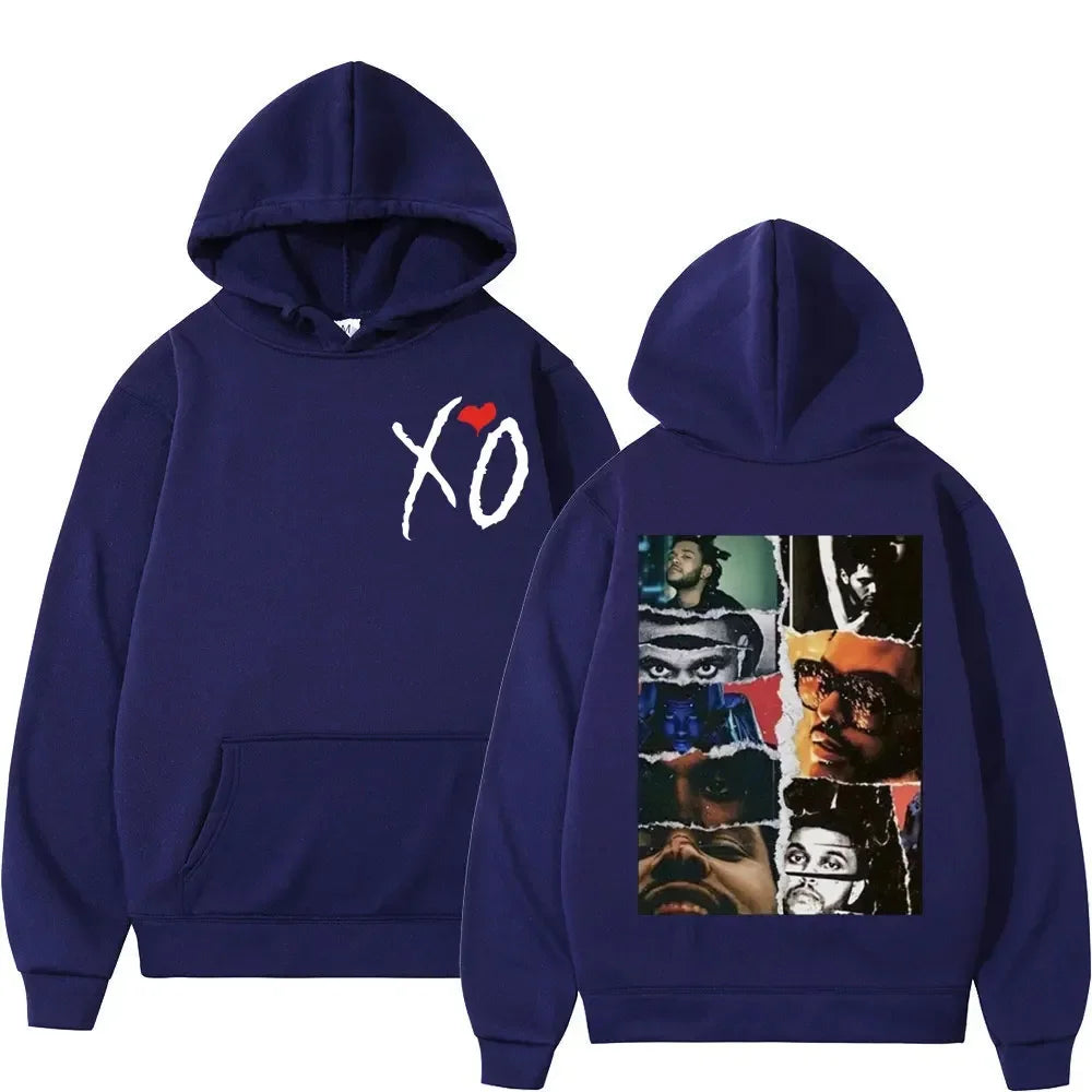 Hot Singer The Weeknd Double Sided Print Hoodie Men Women Hip Hop Vintage Hooded Sweatshirts Trend Fashion Oversized Pullovers