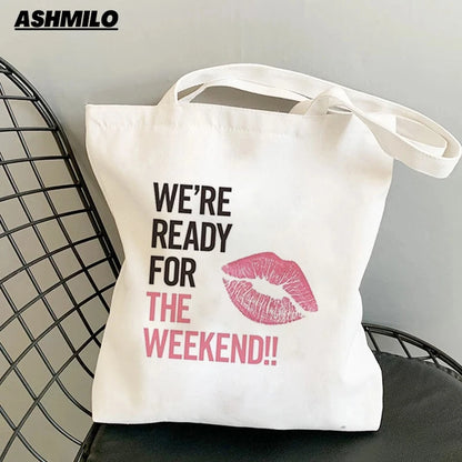 XO The Weeknd Shopping Bag Tote Bag Women Shoulder Bags Canvas Tote Bag Women Beautiful Fashions Shopping Grocery Reusable