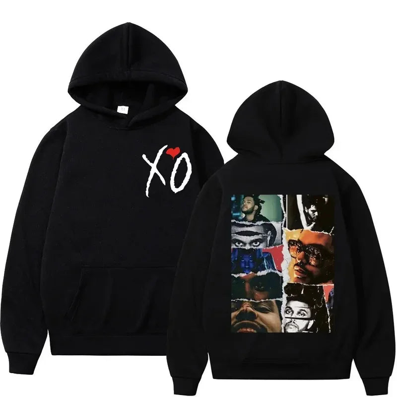 Hot Singer The Weeknd Double Sided Print Hoodie Men Women Hip Hop Vintage Hooded Sweatshirts Trend Fashion Oversized Pullovers