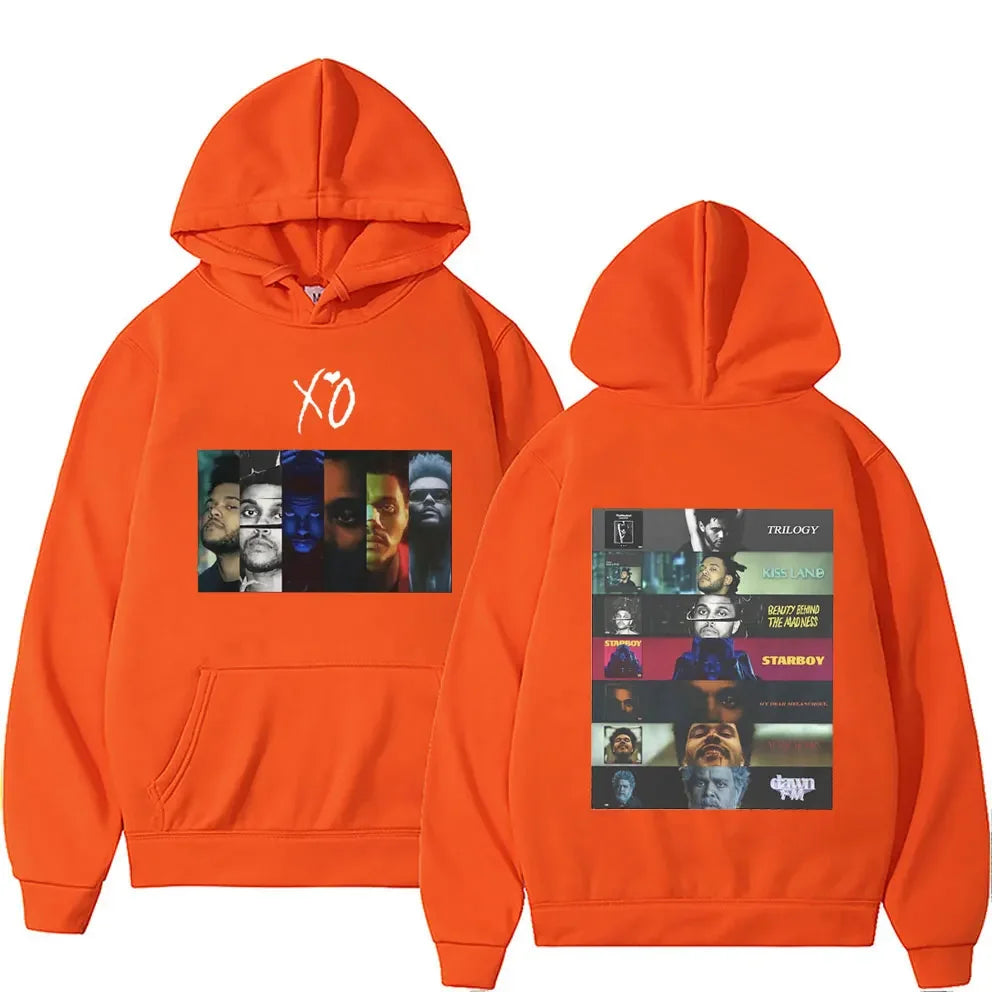 Singer The Weeknd Albums Xo Print Hoodies Men's Hip Hop Style Punk Rock Hoodie Men Women Fashion Oversized Sweatshirt Streetwear