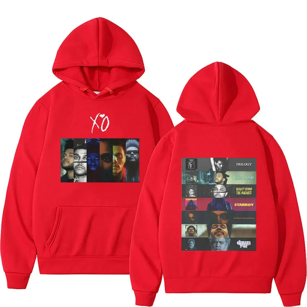 Singer The Weeknd Albums Xo Print Hoodies Men's Hip Hop Style Punk Rock Hoodie Men Women Fashion Oversized Sweatshirt Streetwear